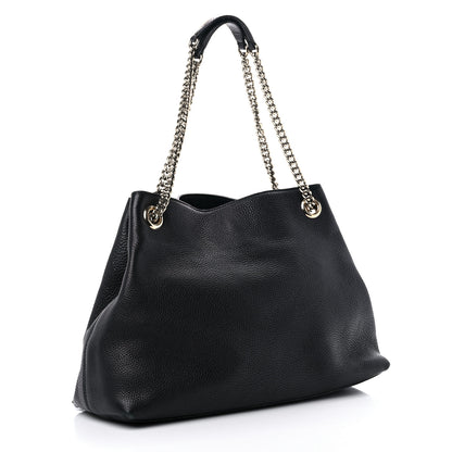Gucci Pebbled Calfskin Medium Soho Chain Shoulder Bag Black 2 of 16