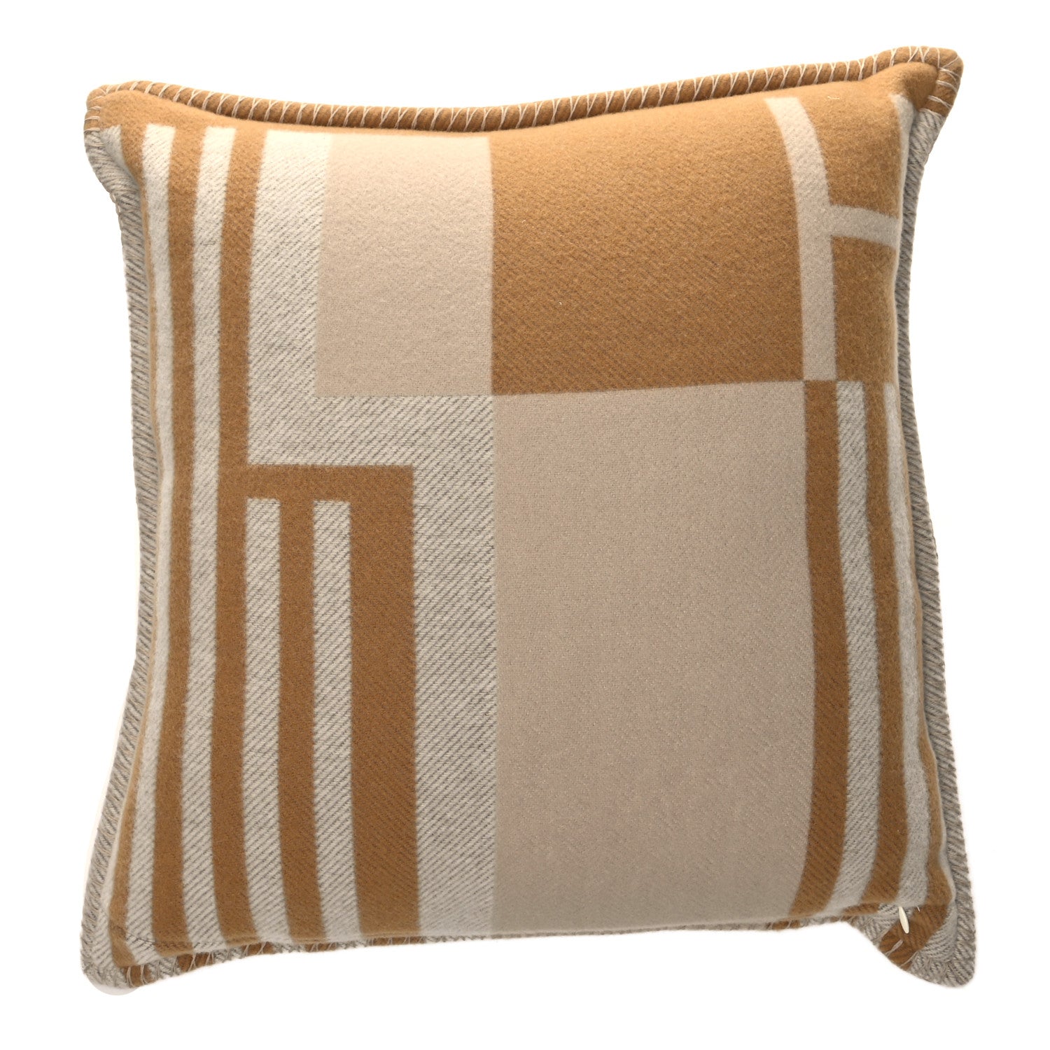 Hermes Wool Cashmere Ithaque Pillow Camel Beige 2 of 3