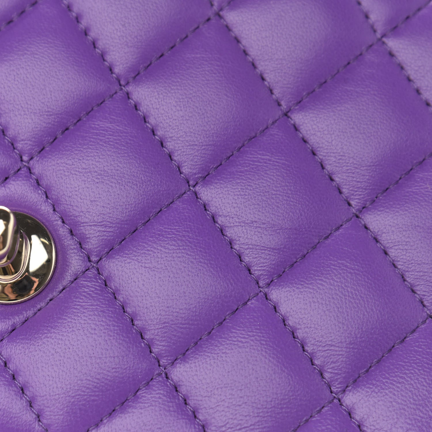 Chanel Lambskin Quilted Mini Top Handle Rectangular Flap Purple 12 of 13