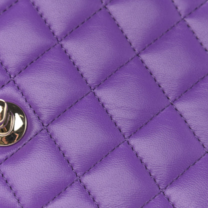 Chanel Lambskin Quilted Mini Top Handle Rectangular Flap Purple 12 of 13