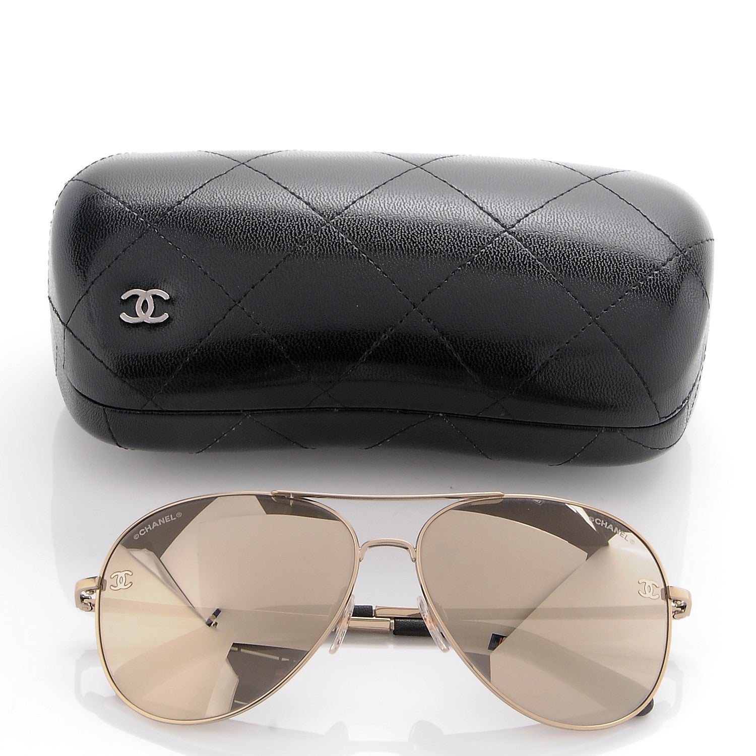Chanel Metal Aviator CC Sunglasses 4189-T-Q Brown 9 of 9