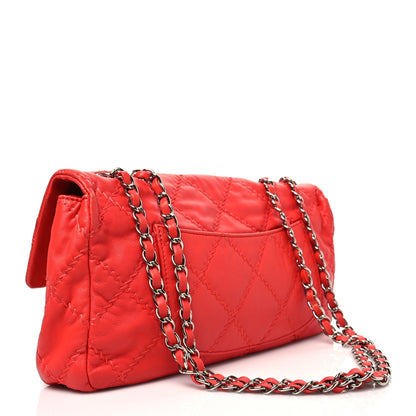 Chanel Calfskin Double Stitched Flap Red 2 of 9