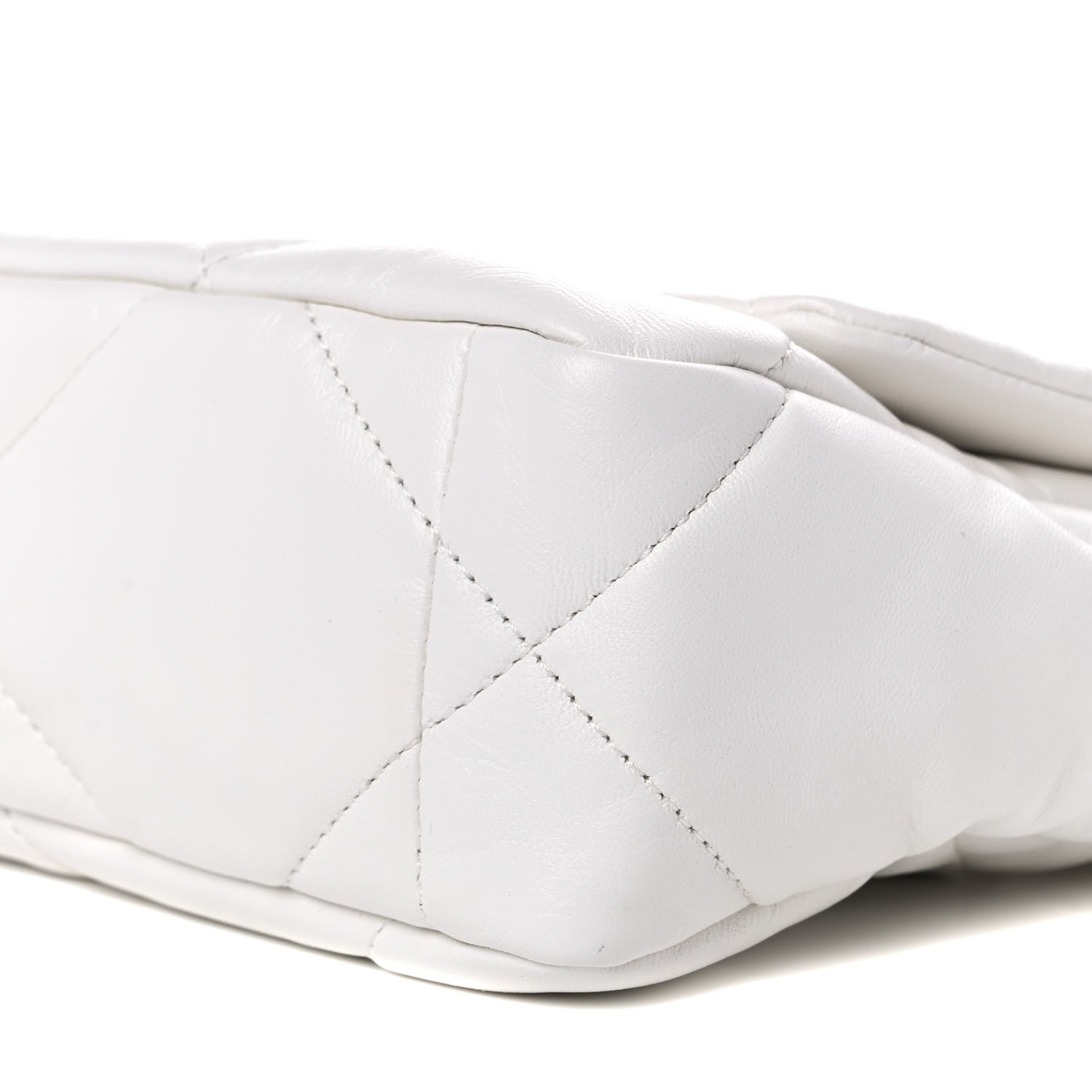 Chanel Shiny Crumpled Calfskin Quilted Medium Chanel 19 Flap White 9 of 10