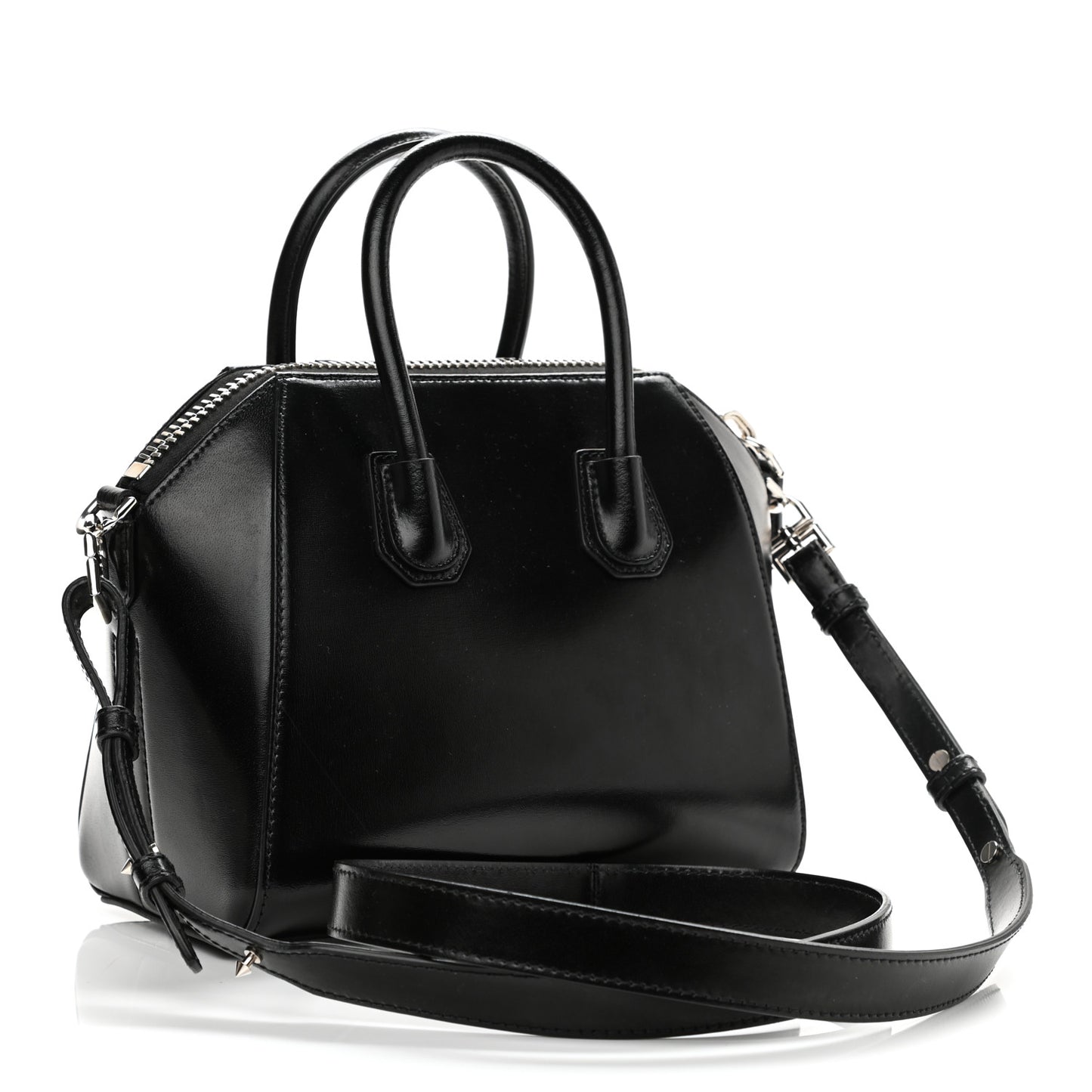 Shiny Lord Calfskin Mini Antigona Black