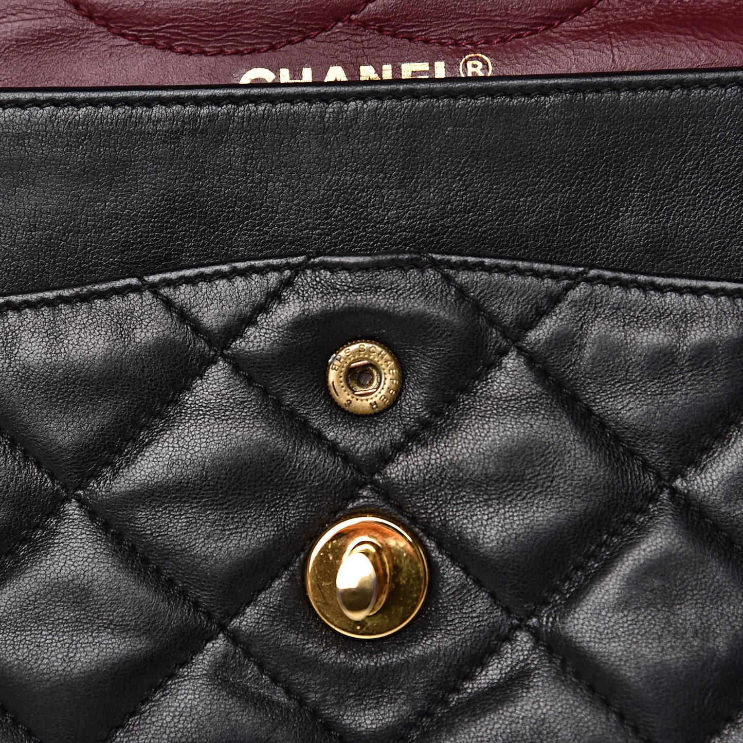 Lambskin Quilted Medium Double Flap Black