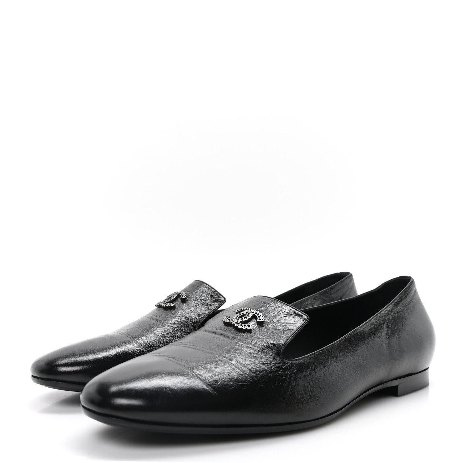 Chanel Lambskin CC Loafers 41 Black 7 of 19