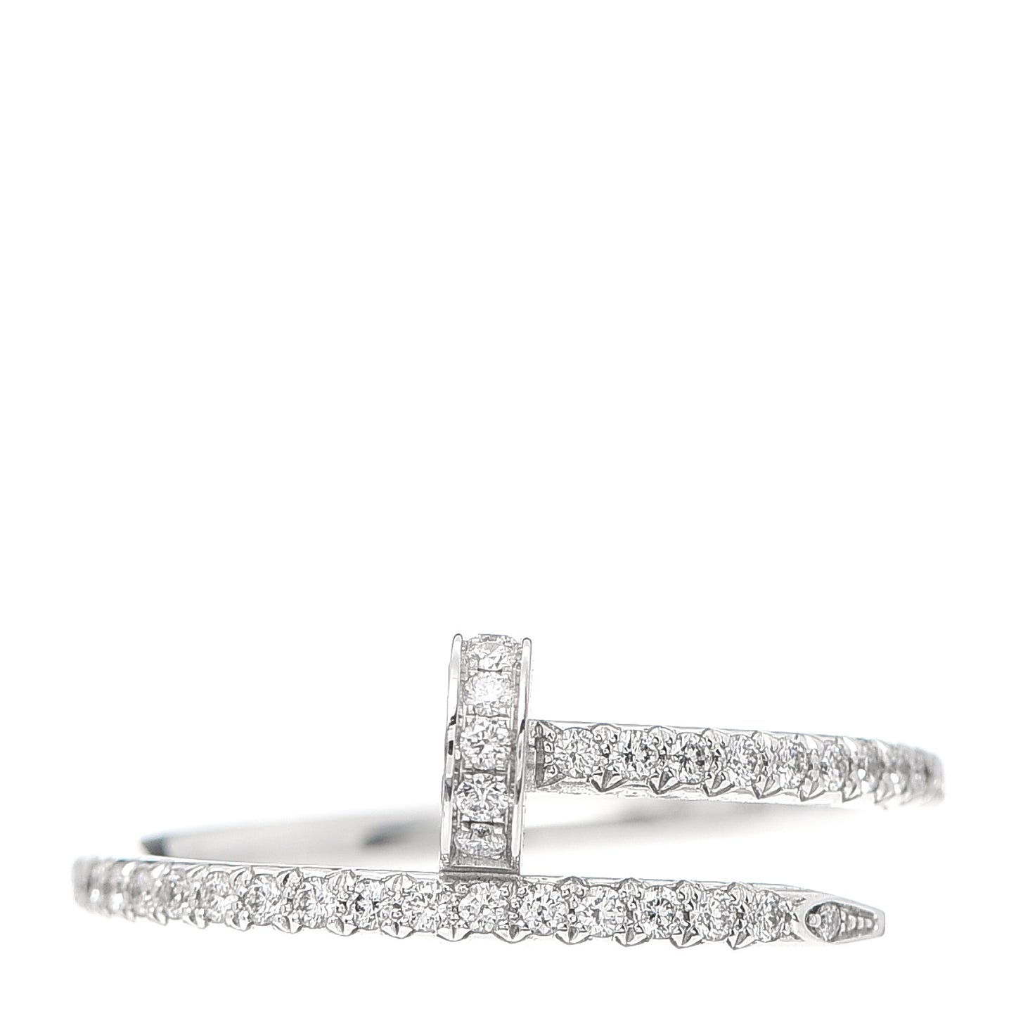 18K White Gold Diamond Juste Un Clou Paved Ring 57 8