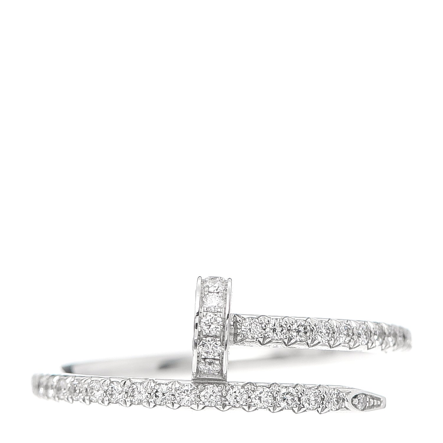 Cartier 18K White Gold Diamond Juste Un Clou Paved Ring 57 8 1 of 6