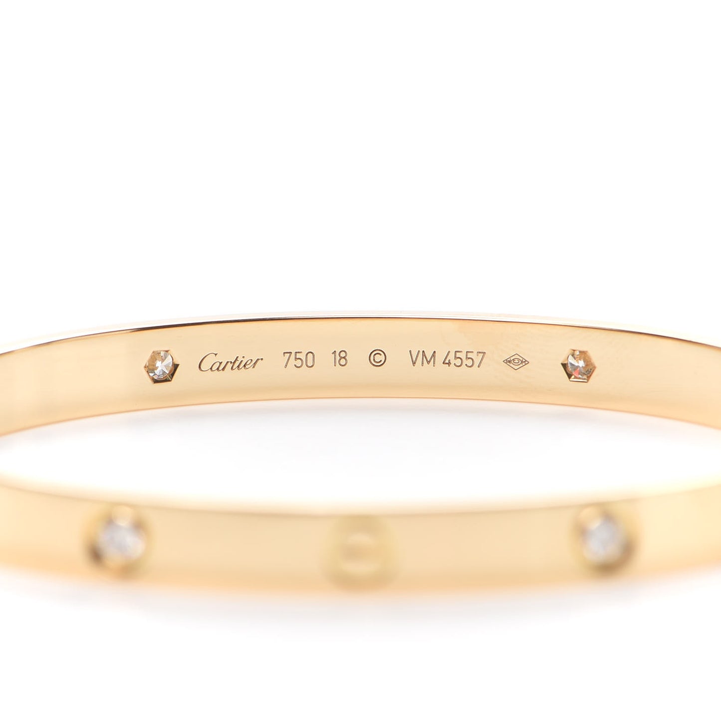 18K Yellow Gold 4 Diamond LOVE Bracelet 18