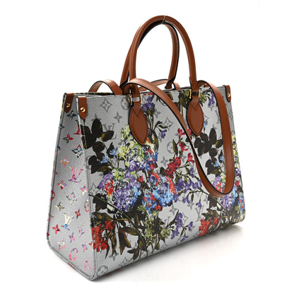 Louis Vuitton Metallic Monogram LV Garden OnTheGo MM Silver 3 of 9