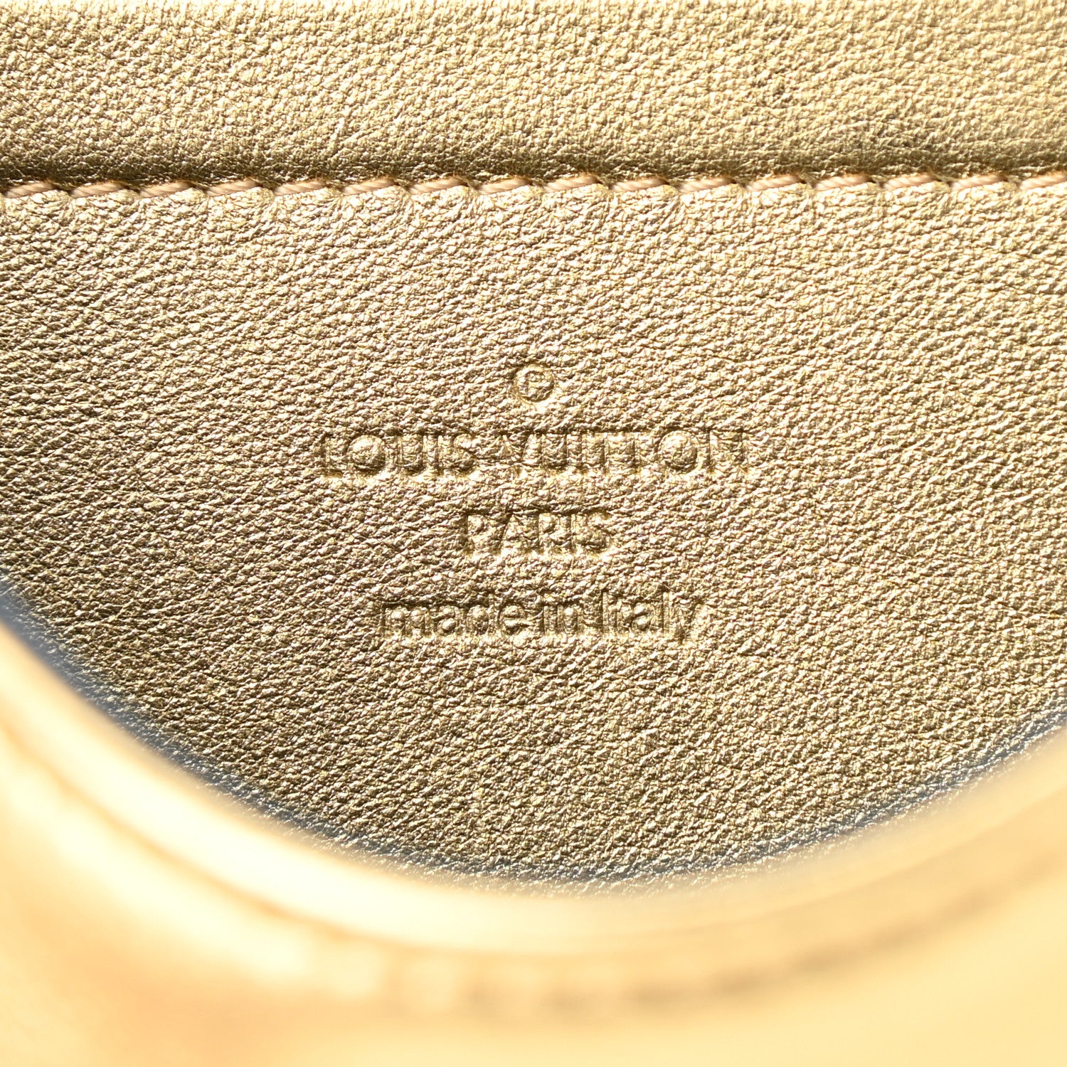 Louis Vuitton Metallic Lambskin Embossed Monogram Pochette Coussin Gold 5 of 5