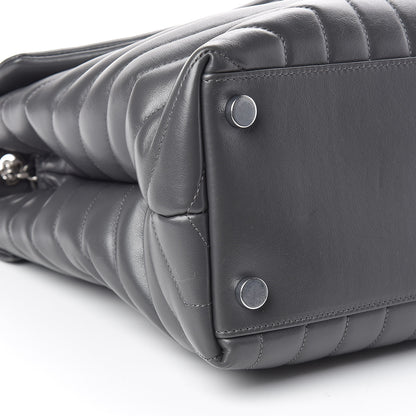 Saint Laurent Calfskin Y Quilted Monogram Large Loulou Chain Satchel Earth 10 of 12