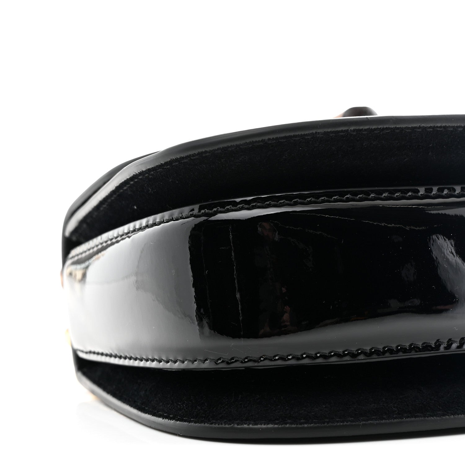 Gucci Patent Crystal Mini Bamboo 1947 Top Handle Chain Bag Black 9 of 10