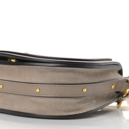 Chloe Calfskin Suede Small Nile Bracelet Bag Motty Grey 9 of 16