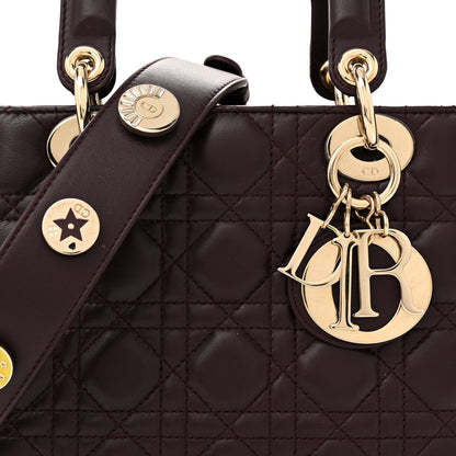 Christian Dior Lambskin Cannage Small Lucky Badges My Lady Dior Burgundy 8 of 10