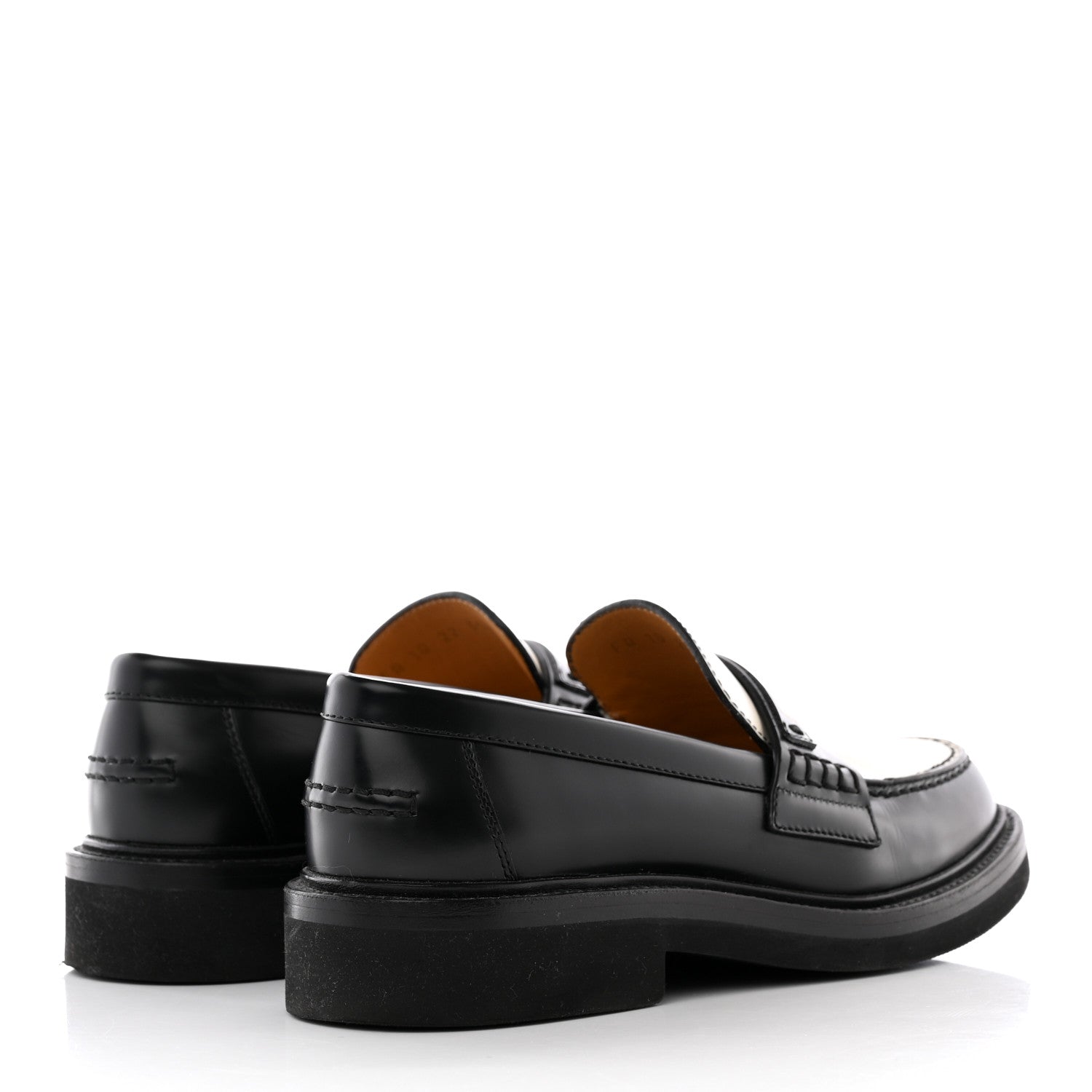 Christian Dior Brushed Calfskin Boy Loafers 35.5 Black White 4 of 19