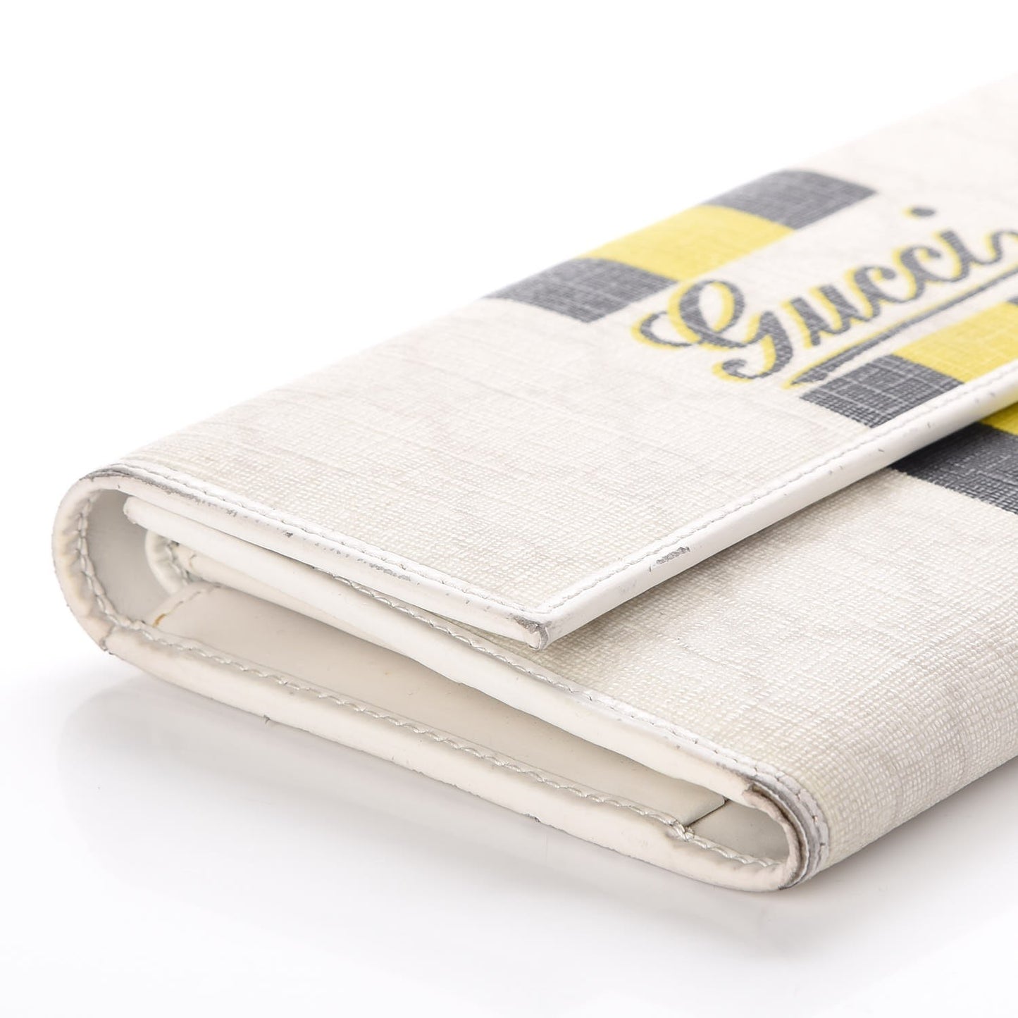 GG Plus Monogram Web Stripe Continental Wallet White