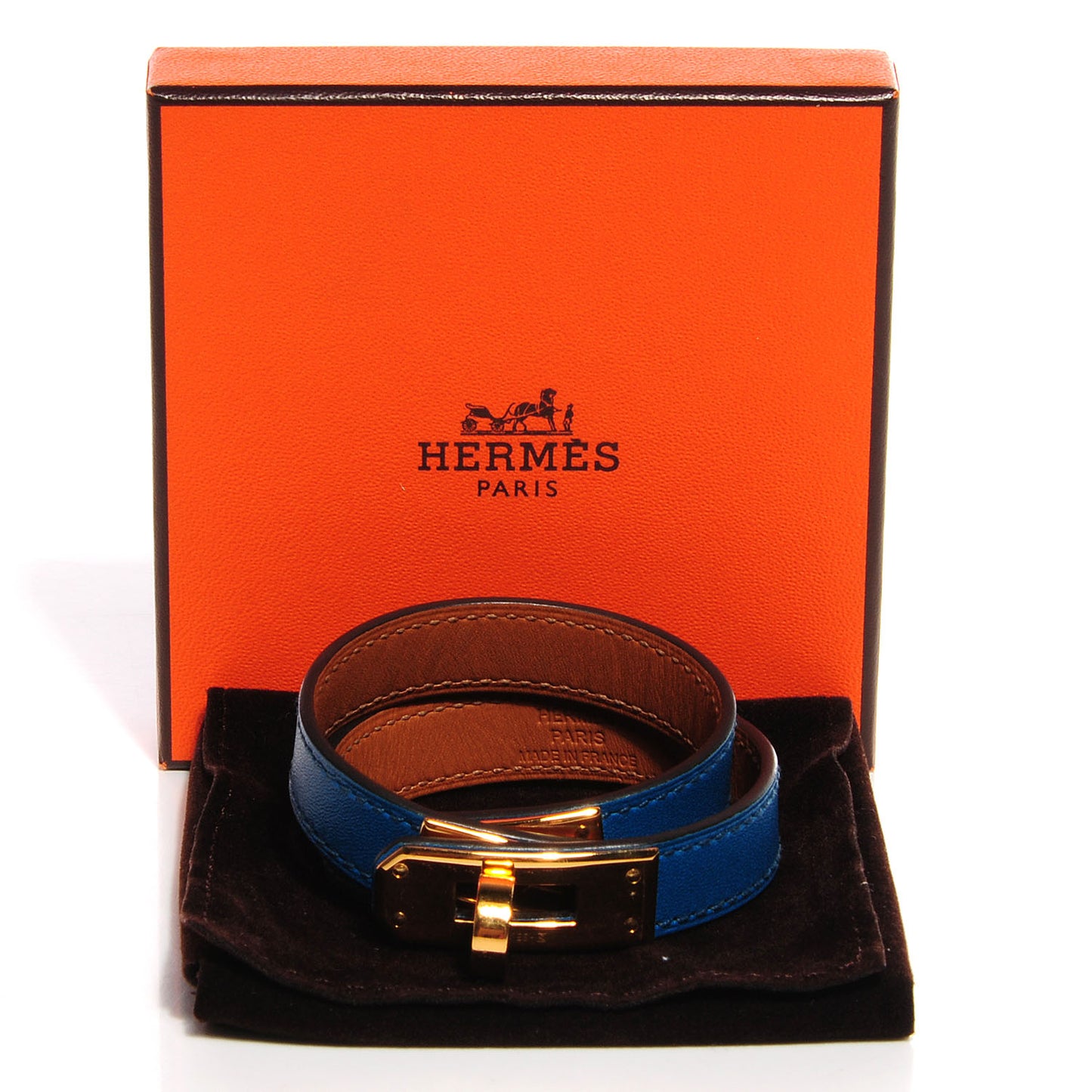 Tadelakt Kelly Double Tour Bracelet XS Bleu Izmir