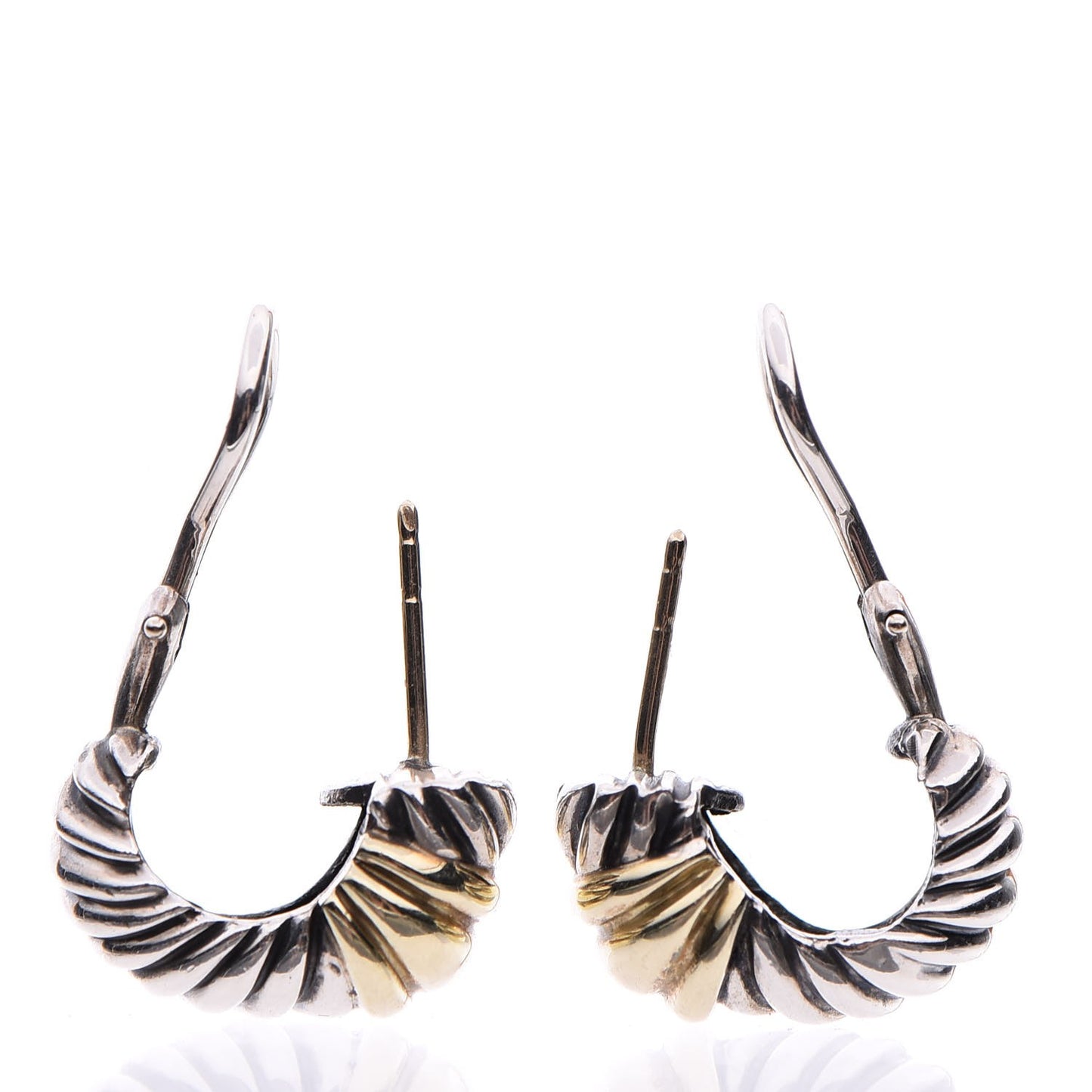 Sterling Silver 14K Yellow Gold Thoroughbred Shrimp Earrings