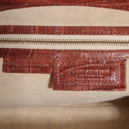 Nancy Gonzalez Crocodile Frame Shoulder Bag Cognac 6 of 6