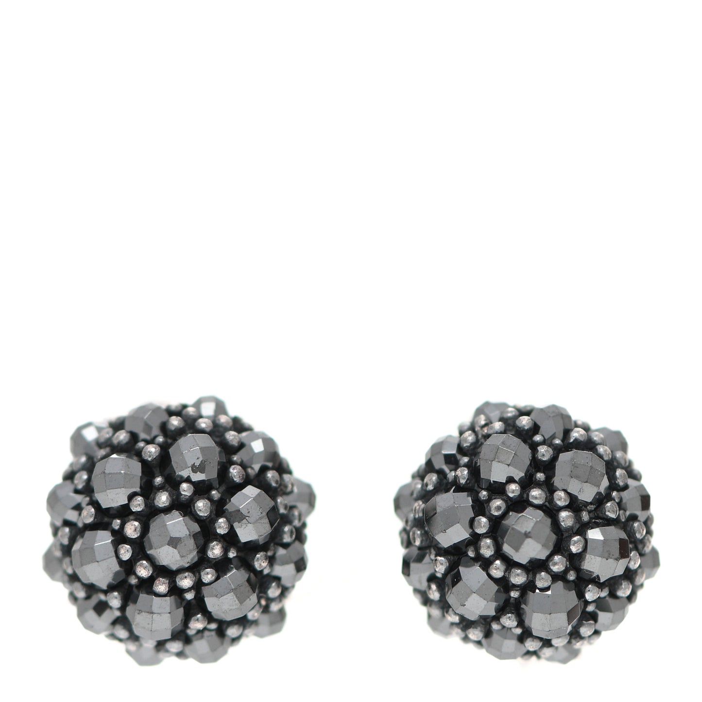 Sterling Silver Hematine Cable Berries Earrings