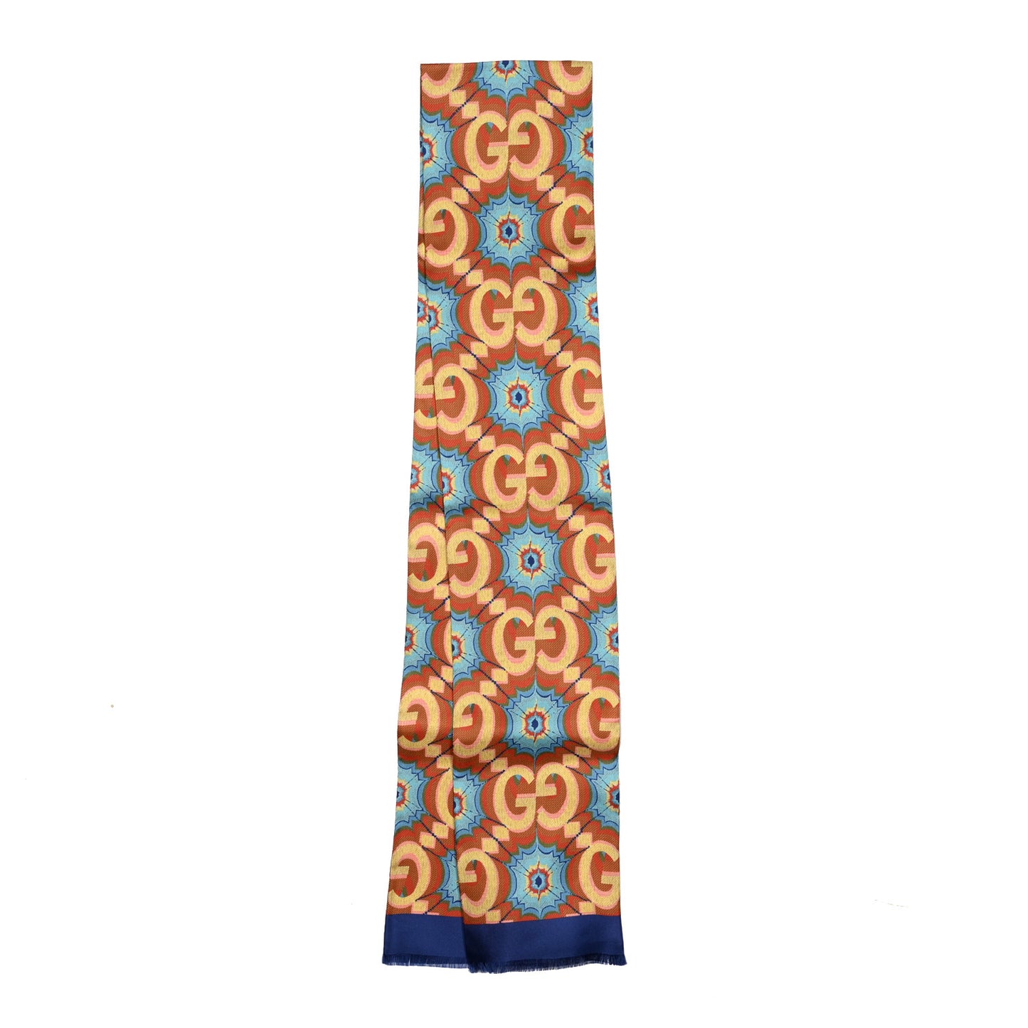 Silk Twill Sr Chocy Scarf Light Brown Yellow