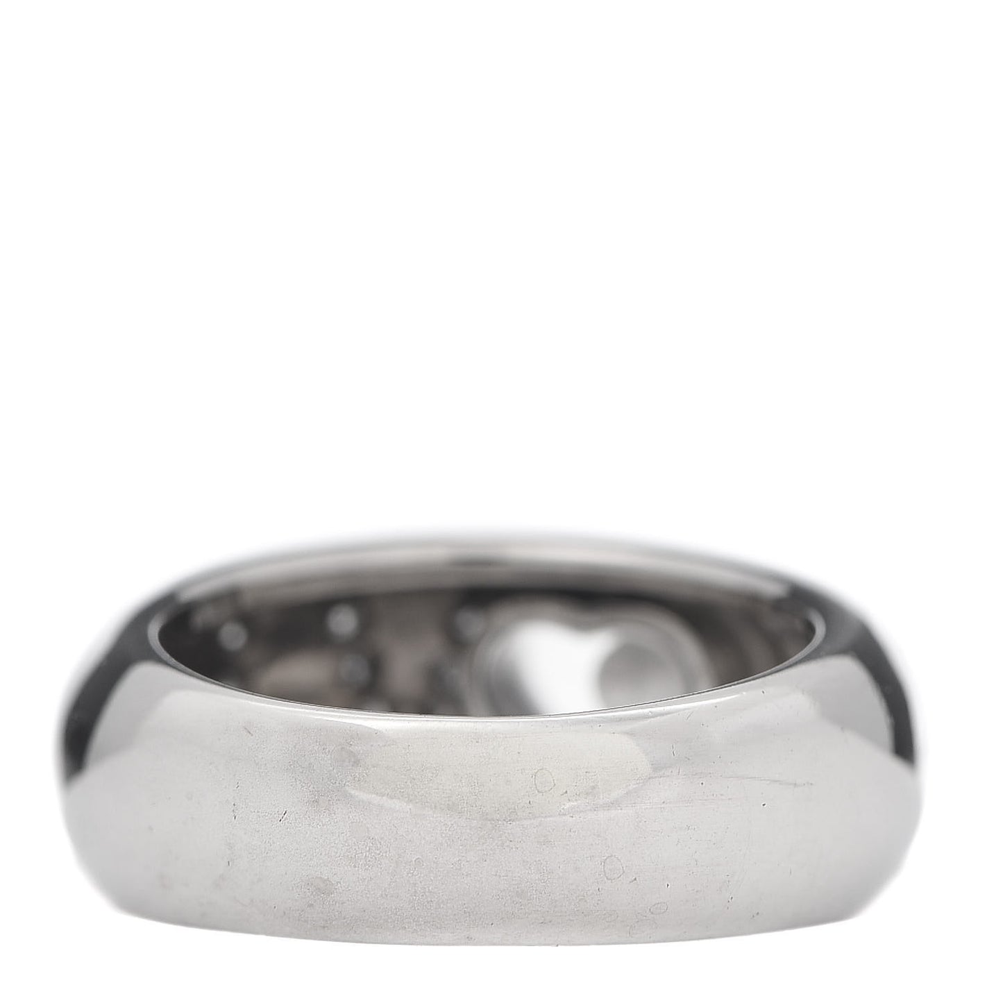 18K White Gold Happy Diamonds Love Heart Band Ring 50 5.5