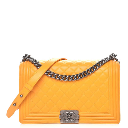 Chanel Lambskin Quilted New Medium Boy Flap Yellow 1 of 8