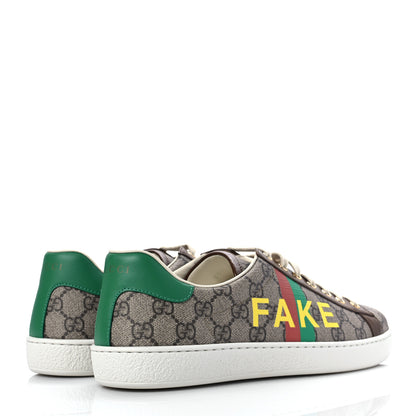 Gucci GG Supreme Monogram Fake/Not Mens Ace Sneakers 8.5 Beige New Shamarock Brown Sugar 4 of 10