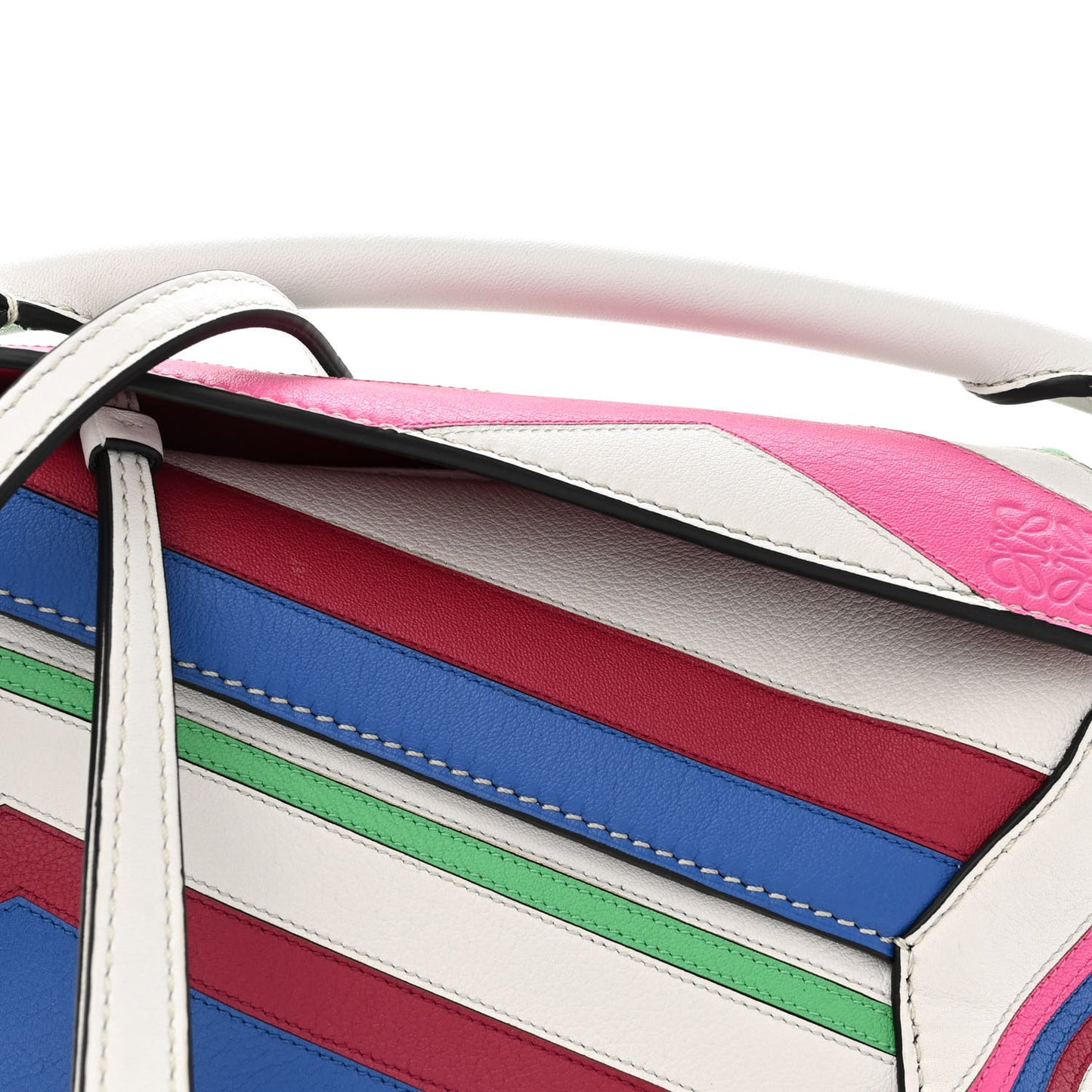 Calfskin Mini Puzzle Edge Bag Grey Multicolor