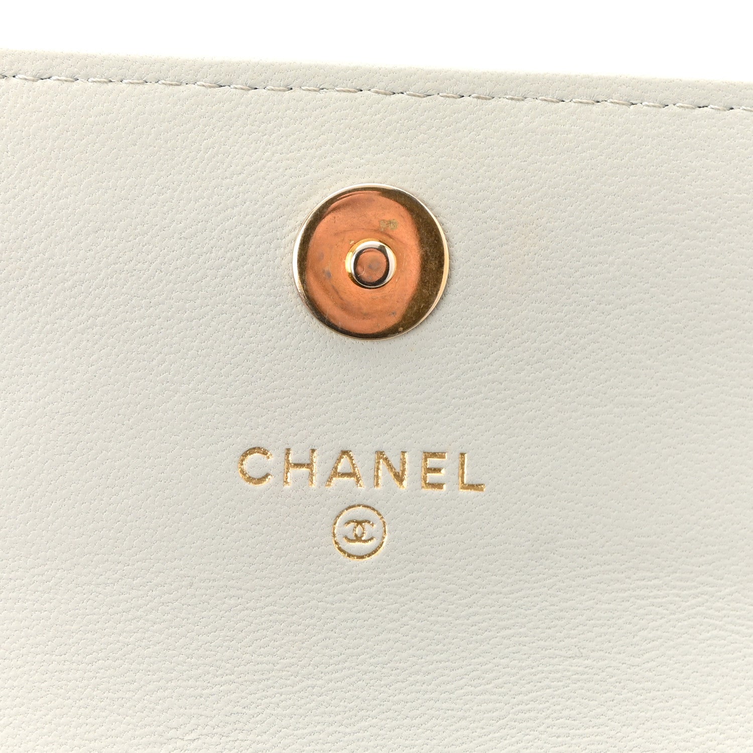 Chanel Lambskin Pearl Crush Quilted Flap Phone Holder With Chain Light Grey 6 of 12
