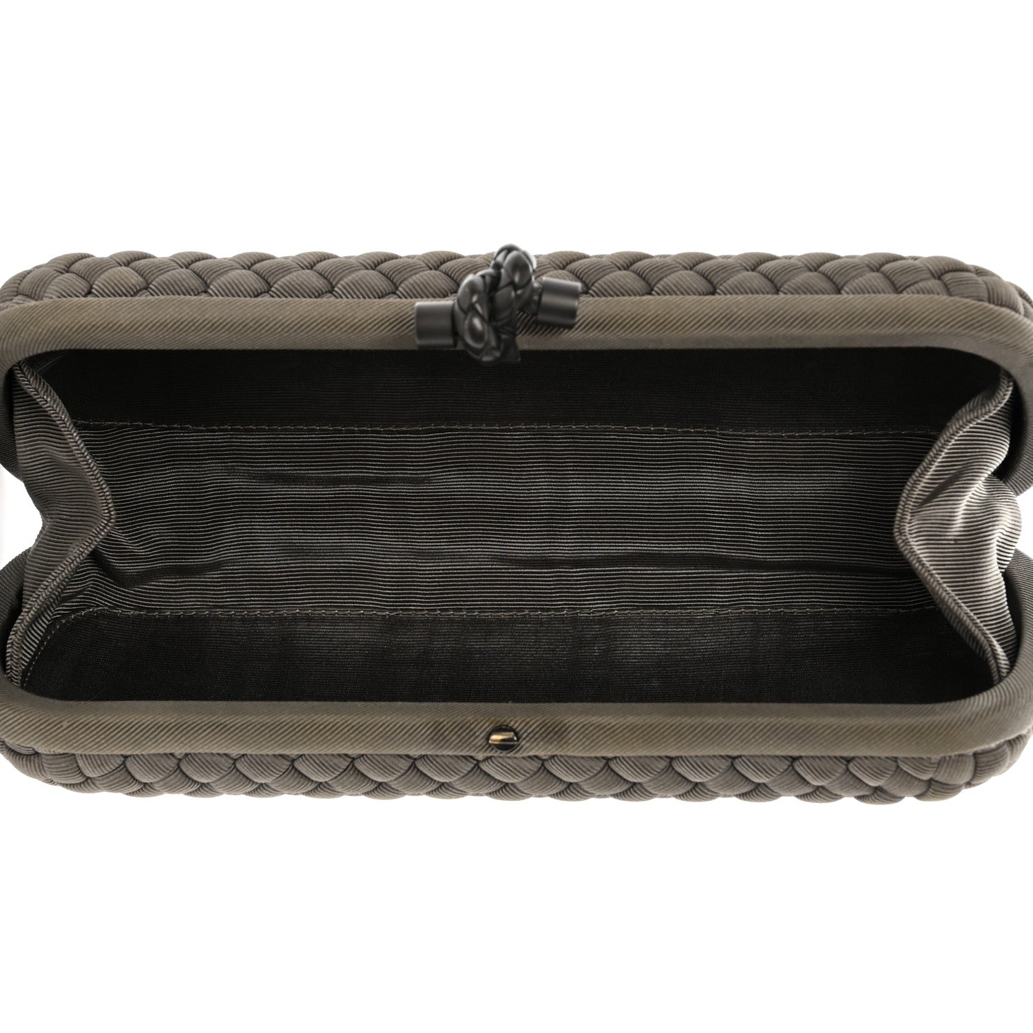 Bottega Veneta Satin Intreccio Impero Stretch Knot Clutch Taupe 5 of 9