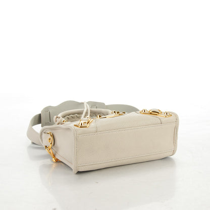 Balenciaga Chevre Gold Metallic Edge Hardware Mini City Gris Clair Gris Perle 4 of 7