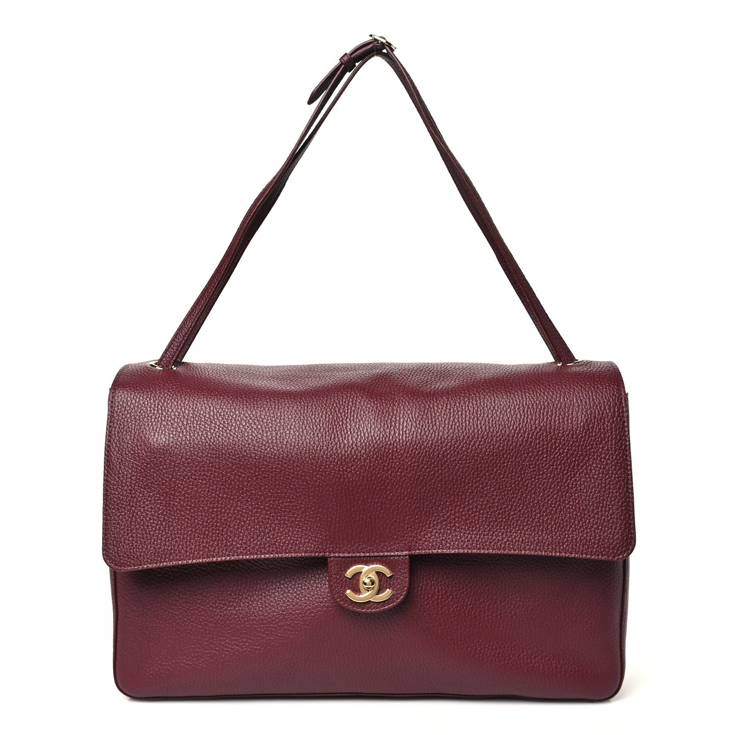 Grained Calfskin Souplissimo Maxi Flap Burgundy