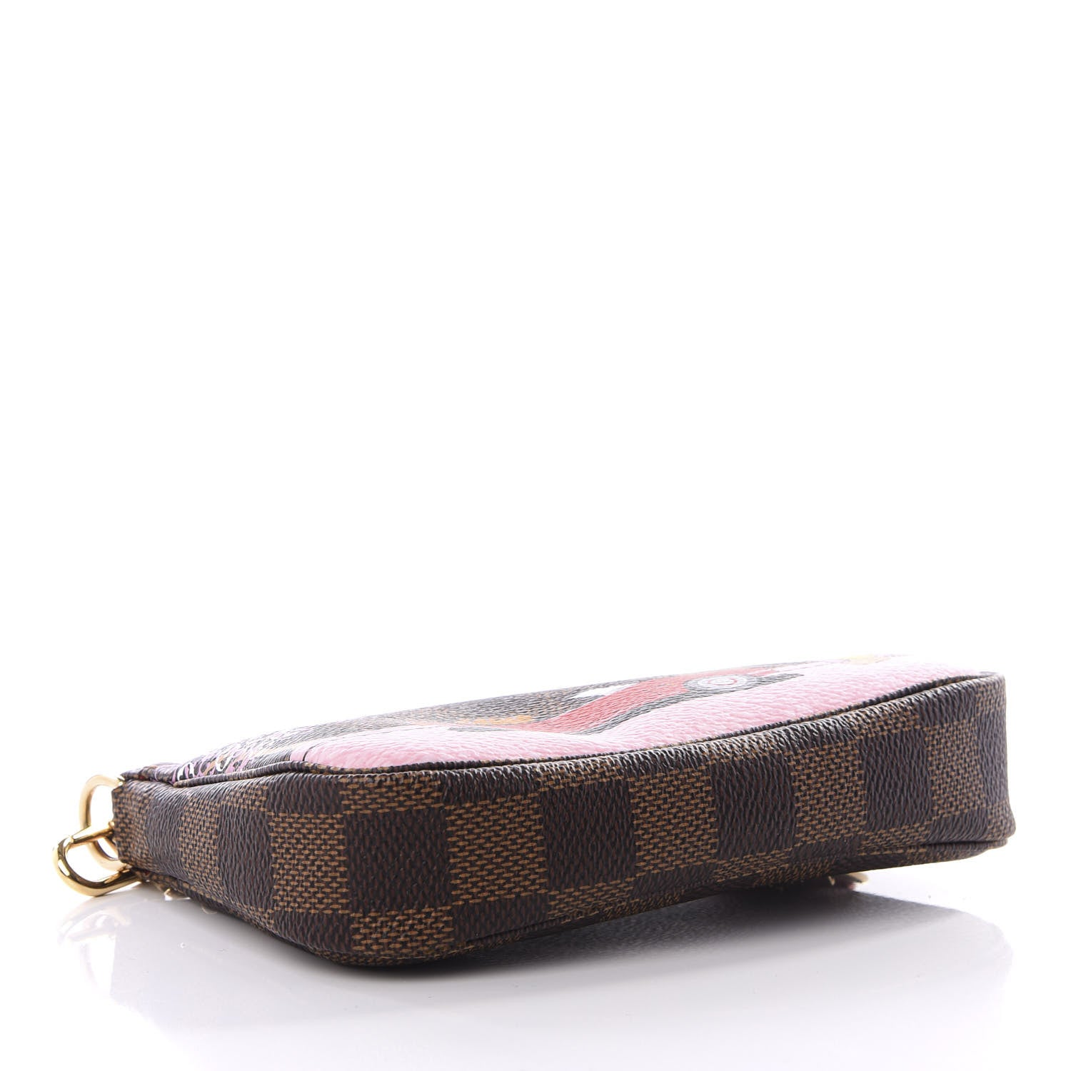 Louis Vuitton Damier Ebene 2019 Christmas Animation Mini Pochette Accessories Red 3 of 9