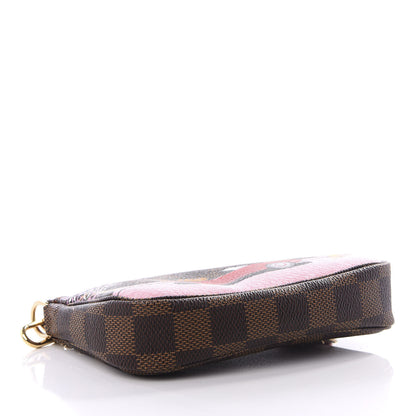 Louis Vuitton Damier Ebene 2019 Christmas Animation Mini Pochette Accessories Red 3 of 9