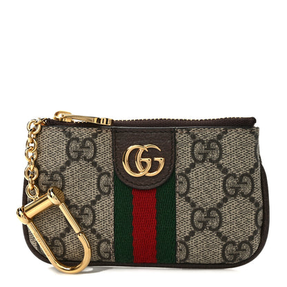 Gucci GG Supreme Monogram Web Ophidia Key Case Beige New Acero 1 of 7
