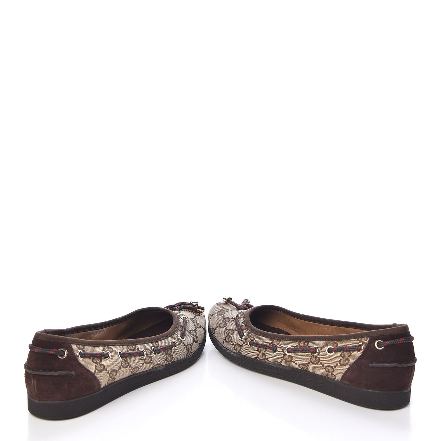 GG Monogram Ballet Flats 37.5 Beige Ebony