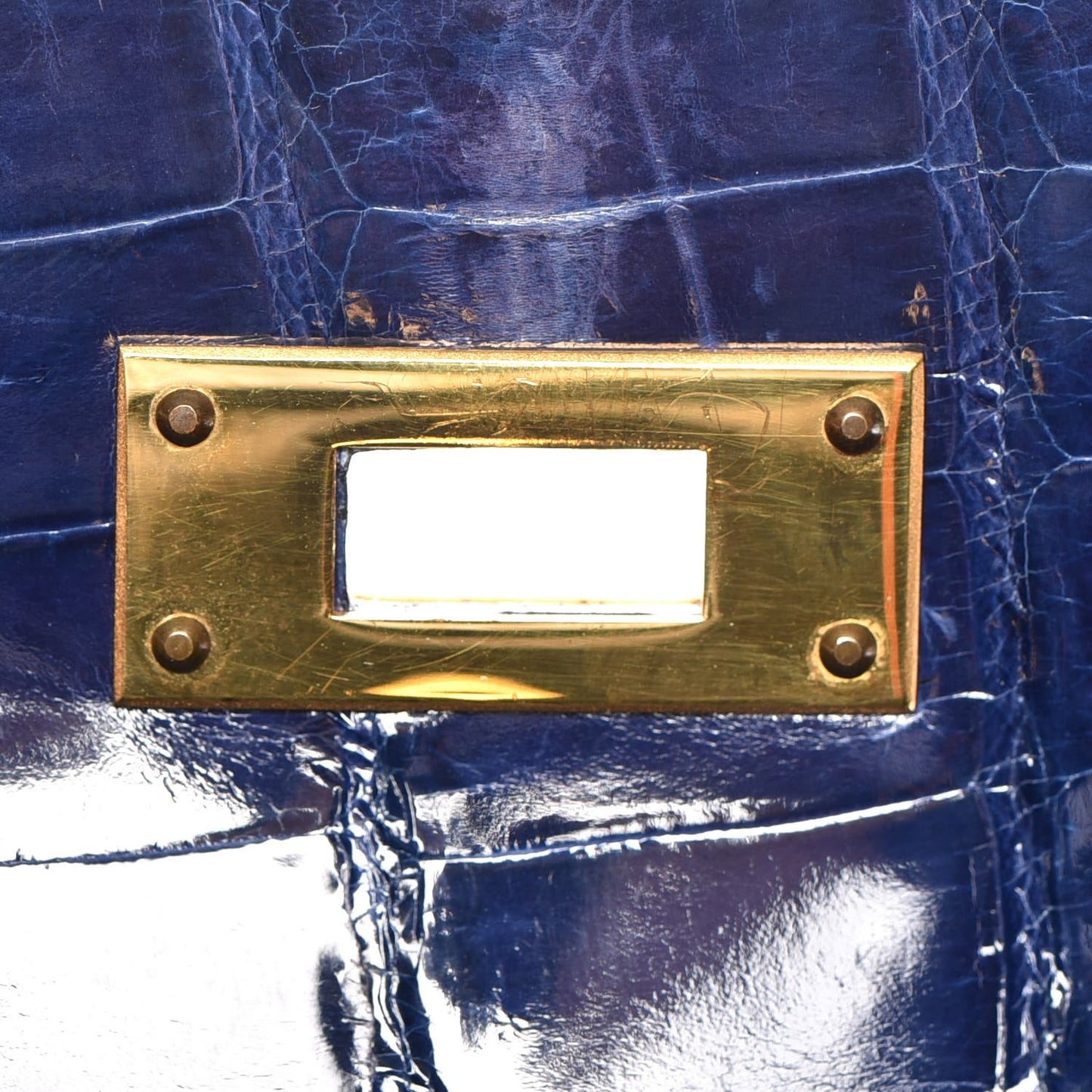 Shiny Niloticus Crocodile Kelly Sellier 32 Bleu Saphir