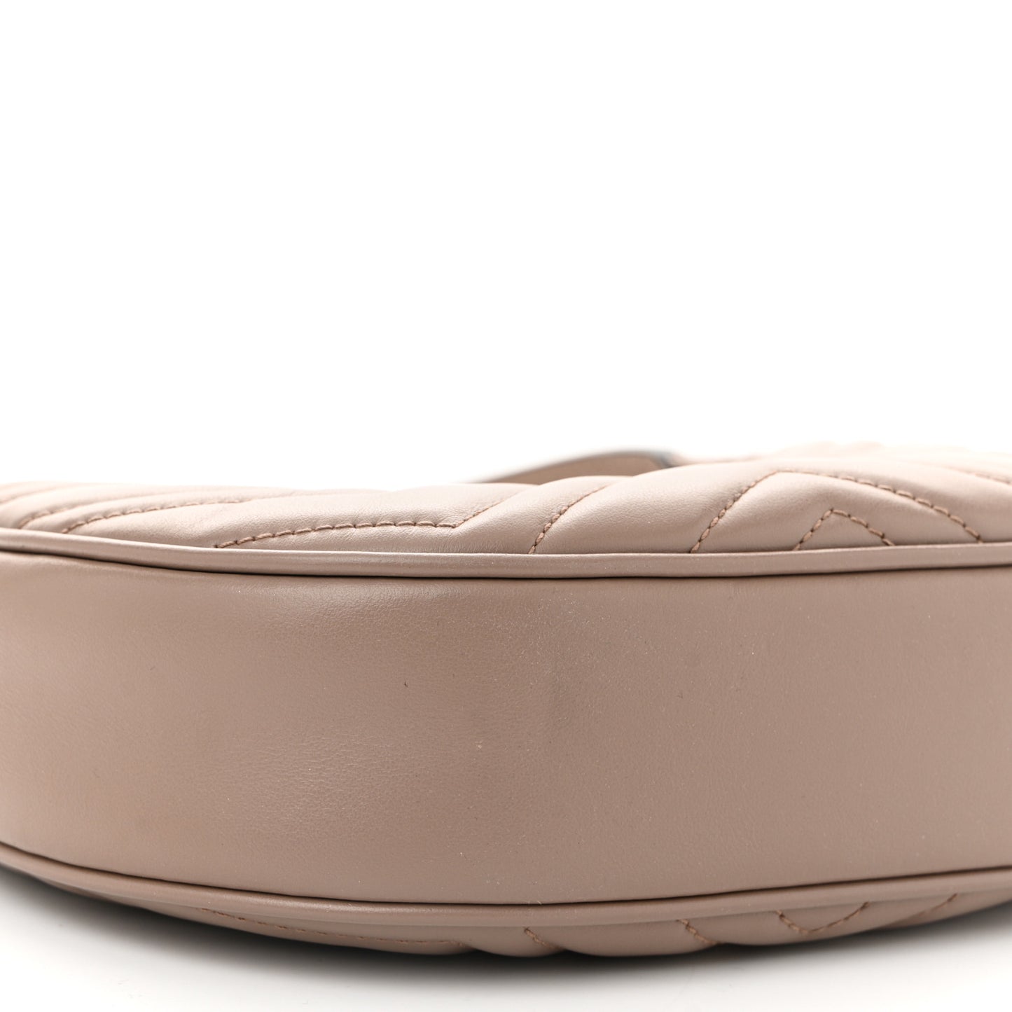 Calfskin Matelasse Chevron Mini GG Marmont Half Moon Hobo Porcelain Rose