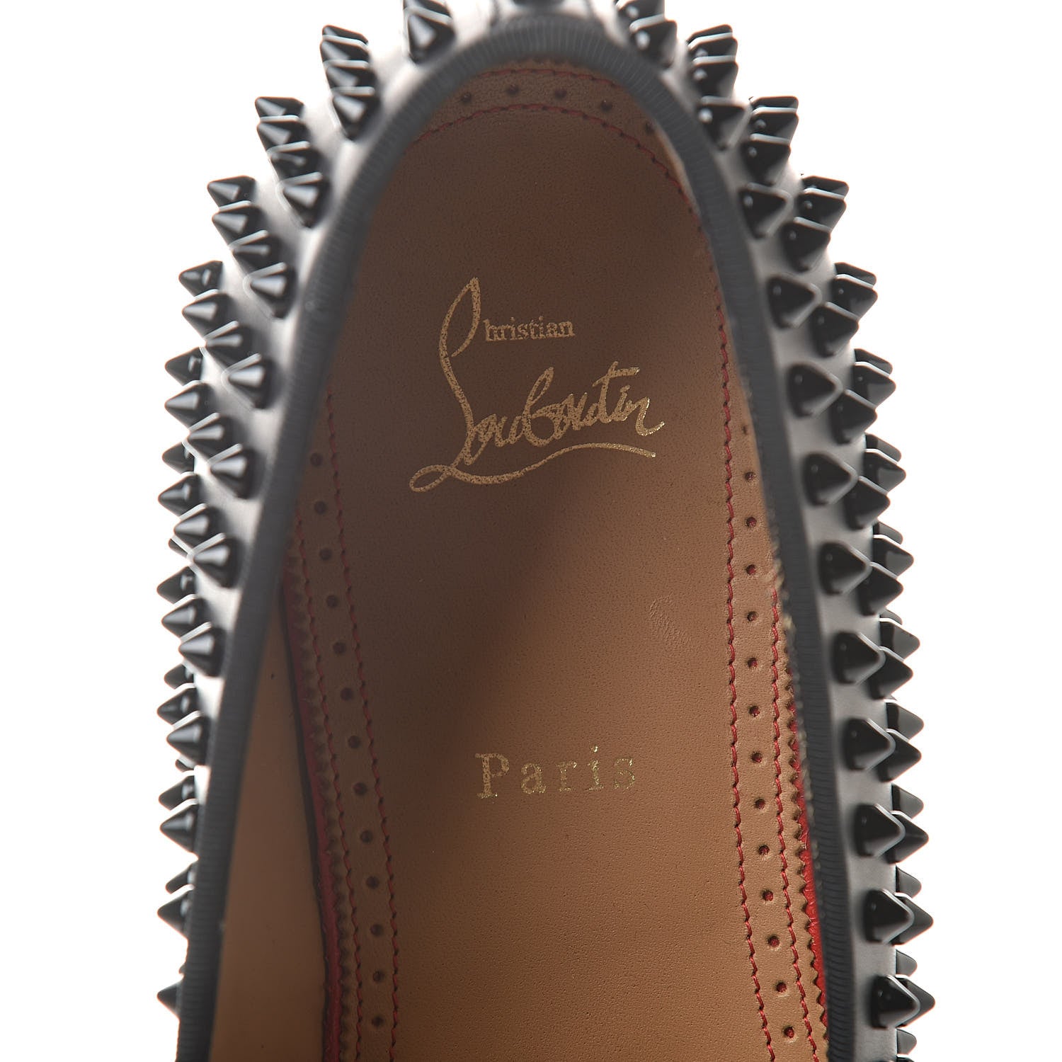Christian Louboutin Calfskin Spikes Mens Dandelion Flat Loafer 44 Black 7 of 10