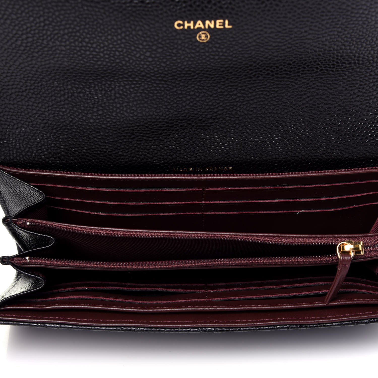 Chanel Caviar Quilted Large Gusset Flap Wallet Black 5 of 10