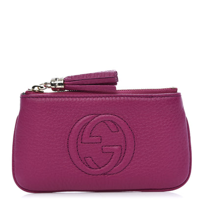 Gucci Pebbled Calfskin Soho Key Case Bright Bougainvillea 3 of 9