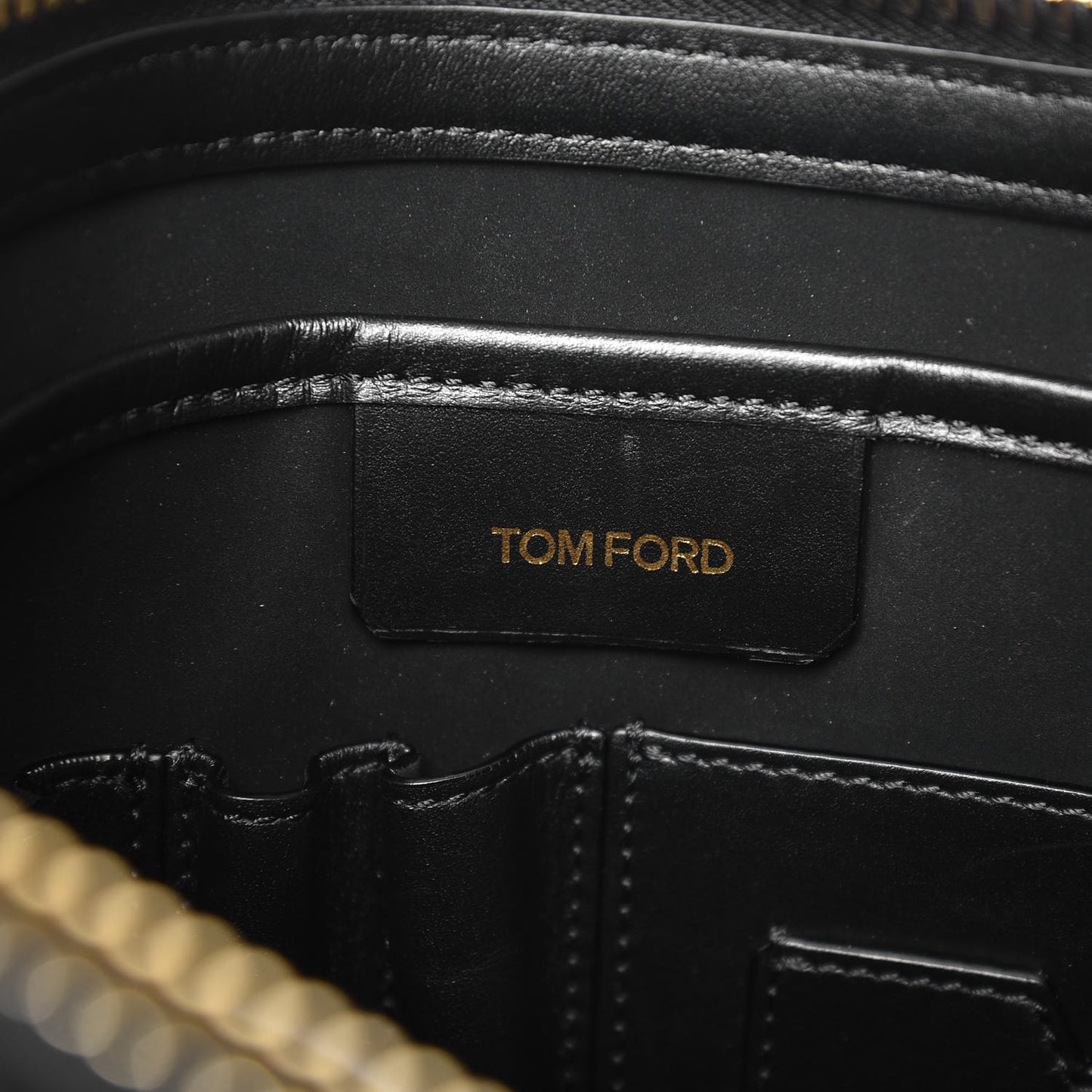TOM FORD Calfskin Clutch With Handle Black