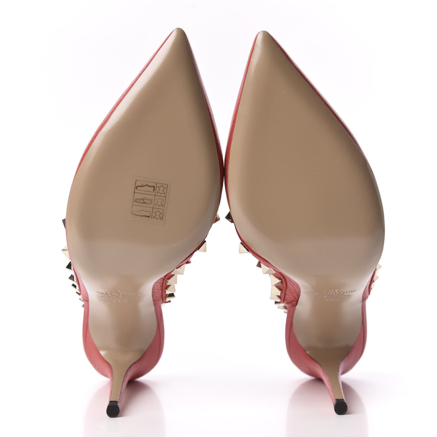 Valentino Garavani Pebbled Calfskin Rockstud Ankle Strap 100mm Pumps 38.5 Rock Pink 5 of 8