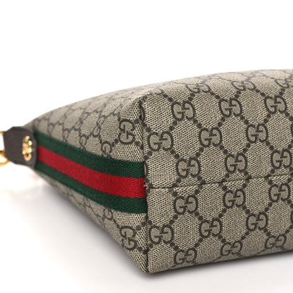 Gucci GG Supreme Monogram Textured Calfskin Web Super Mini Ophidia Shoulder Bag Beige Ebony New Acero 7 of 8