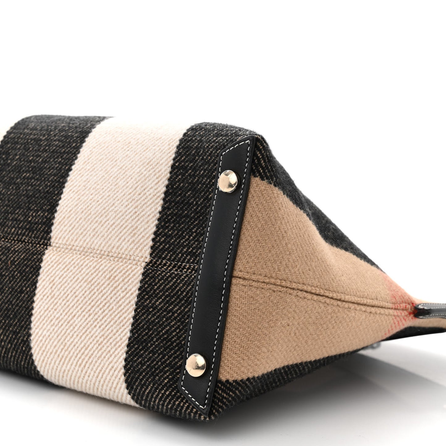 Calfskin Wool Cashmere Vintage Check Medium Society Tote Archive Beige