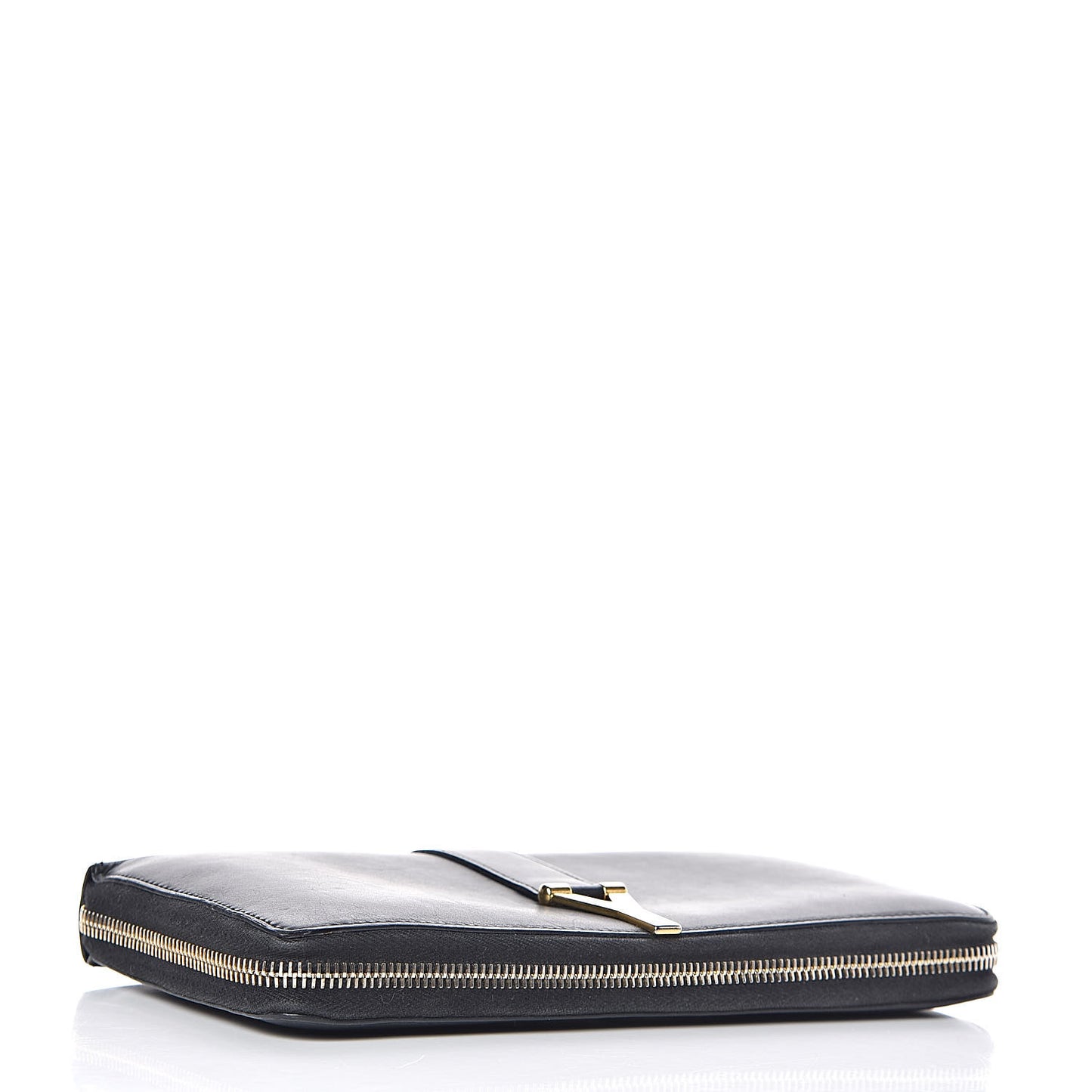Calfskin Classic Y Ligne Zip Around Wallet Black