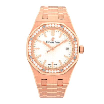 Audemars Piguet 18K Rose Gold Diamond 34mm Royal Oak Automatic Watch 77351OR.ZZ.1261OR.01 1 of 5