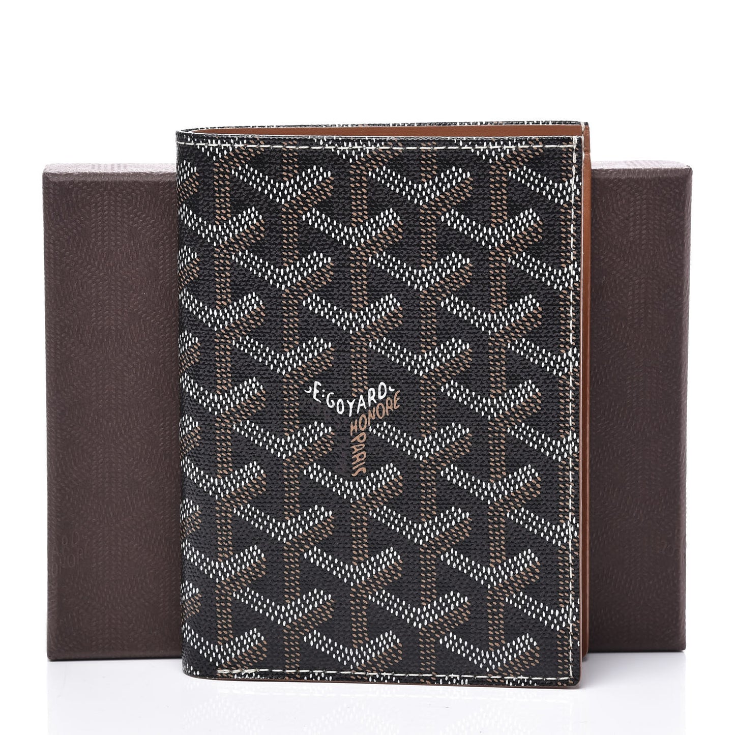 Goyardine Grenelle Passport Wallet Black Gold